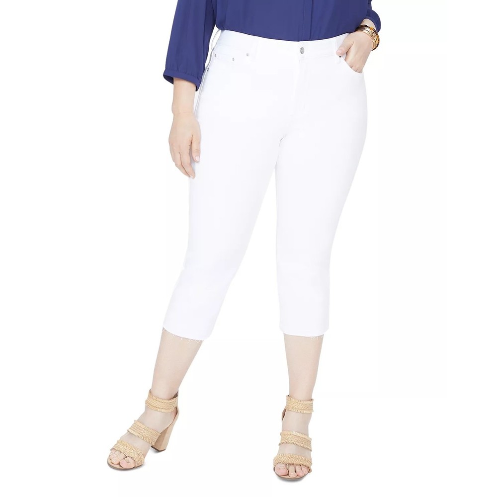 NYDJ Jeans Size 22W Release Hem Capri Skinny White Denim